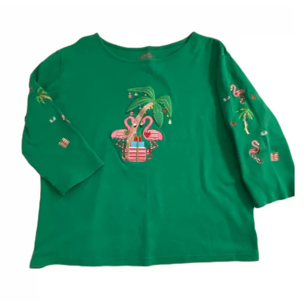 🧡 Secondhand Allyson Whitemore Flamingo Christmas Shirt